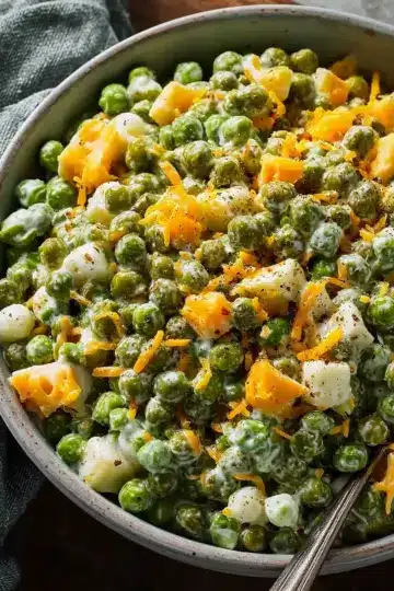Green Pea Salad With Cheddar Cheese