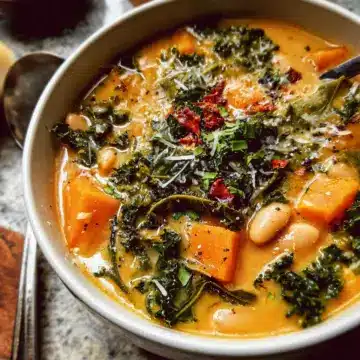 Butternut Squash, Kale and White Bean Soup