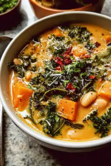 Butternut Squash, Kale and White Bean Soup