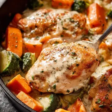 Creamy Garlic Chicken & Vegetables