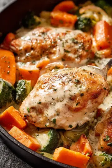Creamy Garlic Chicken & Vegetables