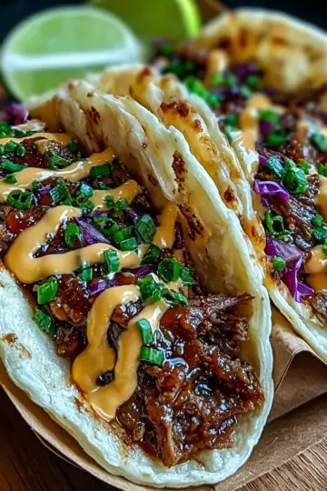 Garlic Butter Honey BBQ Beef Tacos