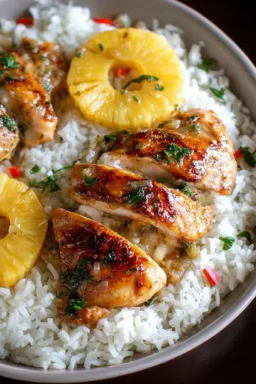 Easy Juicy Pineapple Chicken and Rice Recipe