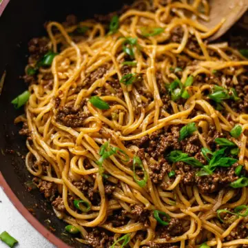 Mongolian Ground Beef and Noodles