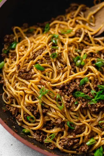 Mongolian Ground Beef and Noodles