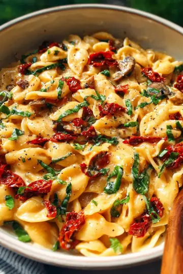 Creamy Garlic Sun-Dried Tomato Pasta