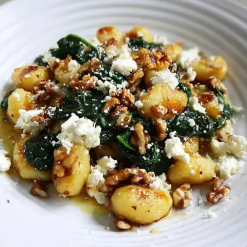 Gnocchi with Feta, Walnuts & Spinach