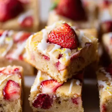 Strawberry Lemon Blondies