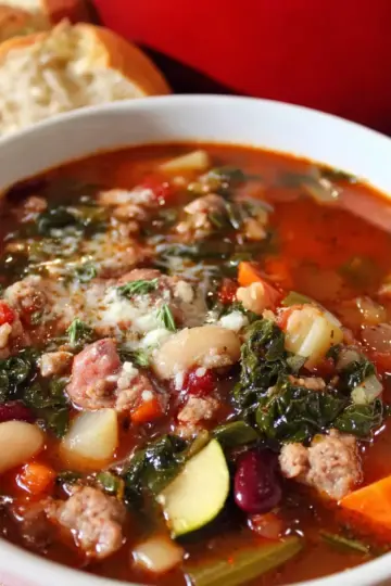 Minestrone Soup with Sausage (Italian Soup Recipe)