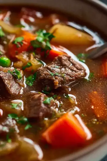 Vegetable Beef Soup (Fall apart beef!)