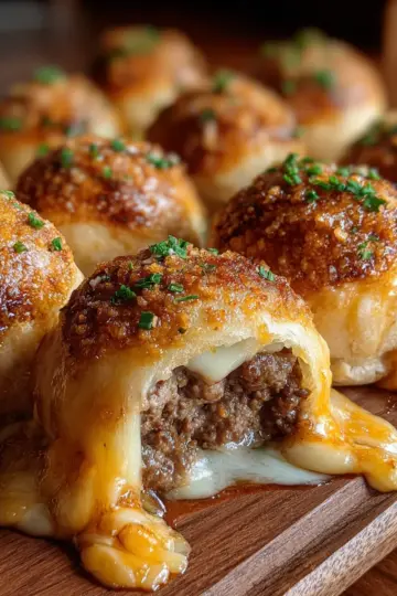 Garlic Parmesan Cheeseburger Bombs
