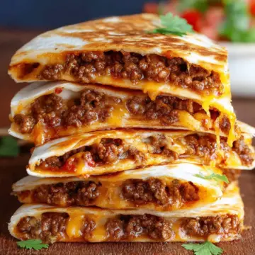 Cheesy Ground Beef Quesadillas