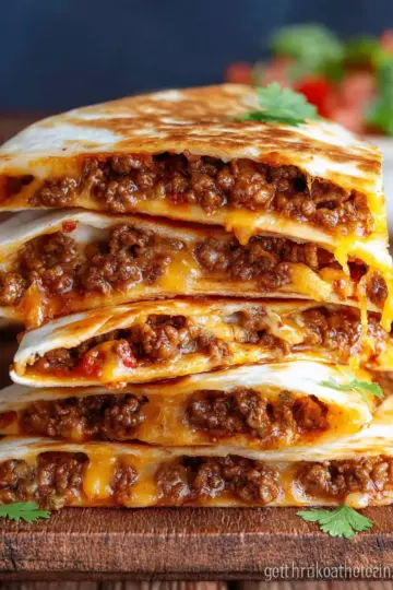 Cheesy Ground Beef Quesadillas