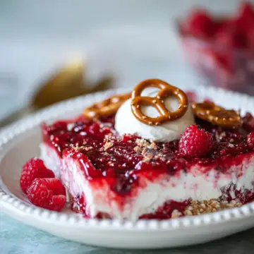 Raspberry Pretzel Salad