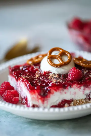 Raspberry Pretzel Salad