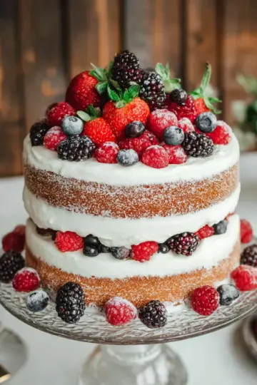 Berry Naked Cake (Semi-Naked Cake)