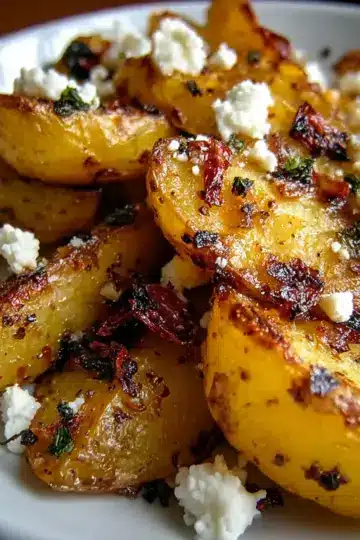 Herbed Greek Roasted Potatoes with Feta Cheese
