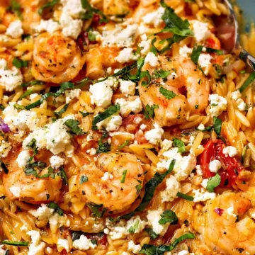 Shrimp Orzo Recipe With Feta and Tomatoes