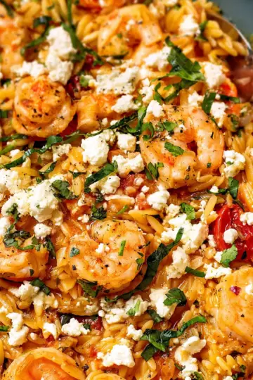 Shrimp Orzo Recipe With Feta and Tomatoes