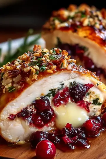 Cranberry Brie Stuffed Chicken