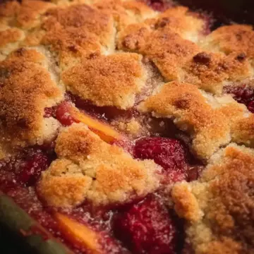 Peach Raspberry Cobbler