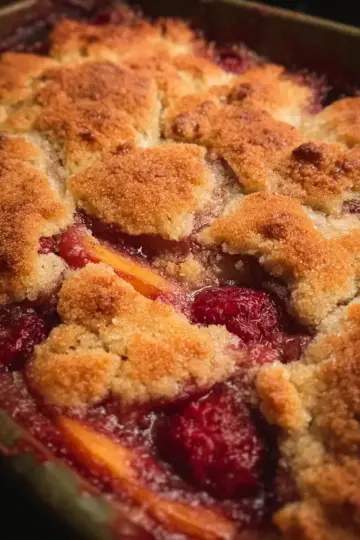 Peach Raspberry Cobbler