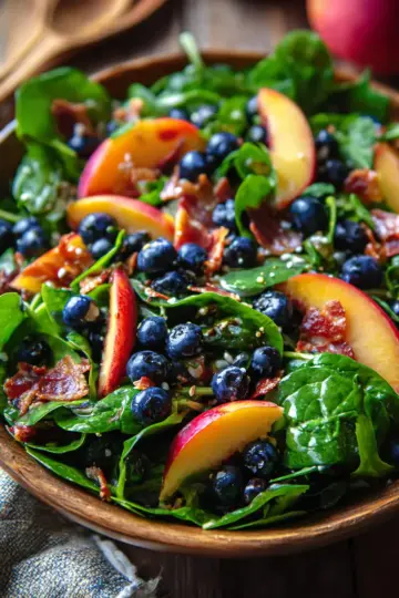 Peach Blueberry Spinach Salad