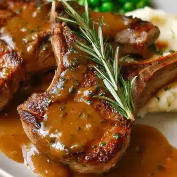 Lamb Chops with Rosemary Gravy (loin chops, forequarter, cutlets)