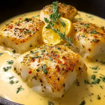 Baked Cod in Coconut Lemon Cream Sauce
