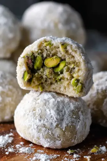 Pistachio Snowball Cookies