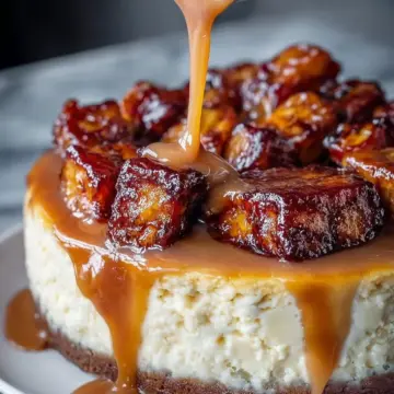 Caramelized Banana Cheesecake with Rum Glaze
