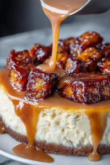 Caramelized Banana Cheesecake with Rum Glaze