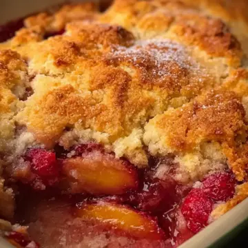Peach Raspberry Cobbler