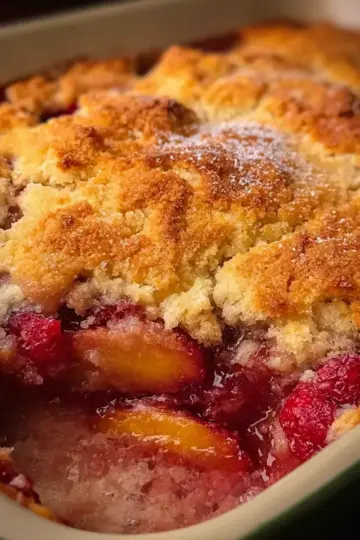 Peach Raspberry Cobbler