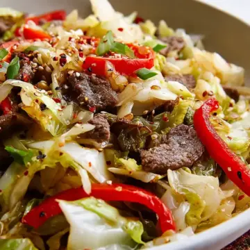 Black Pepper Beef and Cabbage Stir Fry