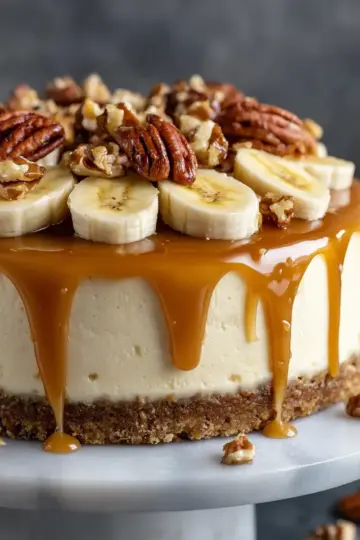 Banana Caramel Nut Cheesecake