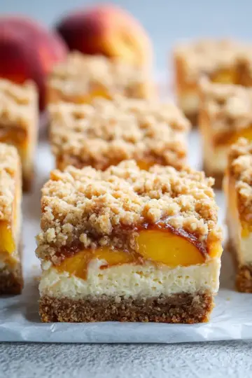Peach Crumble Cheesecake Bars