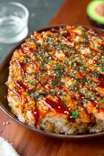 Spicy Salmon Sushi Bake