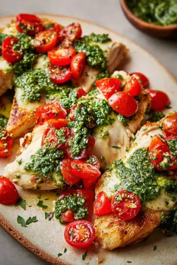 Pesto Chicken Bruschetta