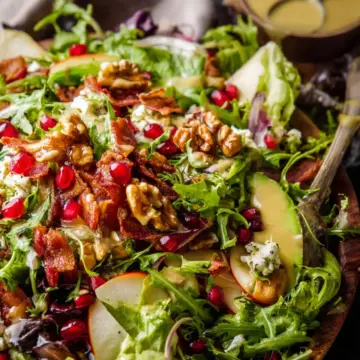 Christmas Salad with Honey Mustard Dressing.