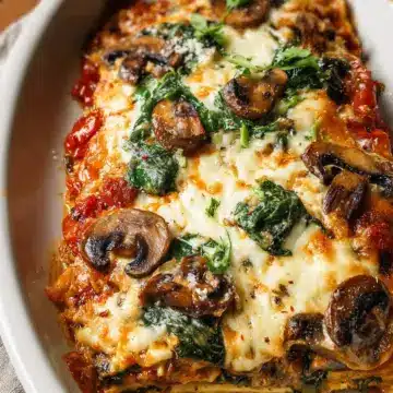 Spinach & Mushroom Vegetarian Lasagna