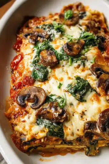 Spinach & Mushroom Vegetarian Lasagna