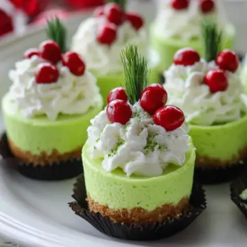 Grinch Mini Cheesecakes