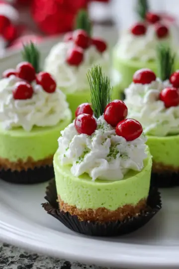 Grinch Mini Cheesecakes