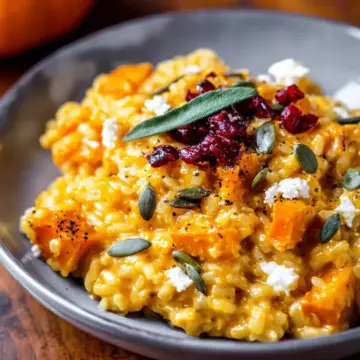 Baked Pumpkin Goat Cheese Risotto