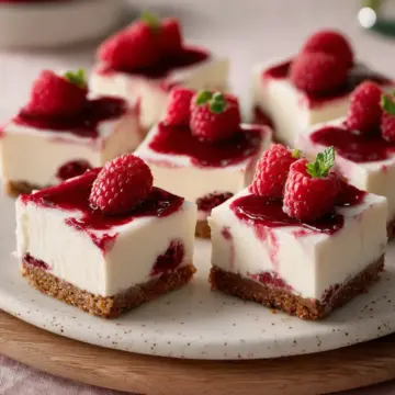 No-Bake Raspberry Cheesecake Bars
