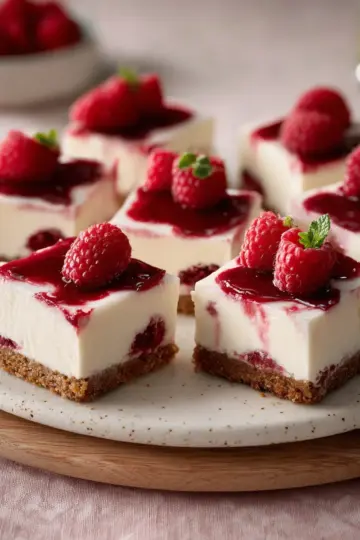 No-Bake Raspberry Cheesecake Bars