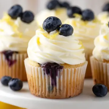 Lemon Blueberry Cupcakes with Lemon Cream Cheese Frosting