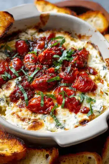 Baked Goat Cheese Bruschetta Dip