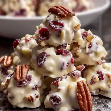 Festive White Chocolate Cranberry Pecan Clusters